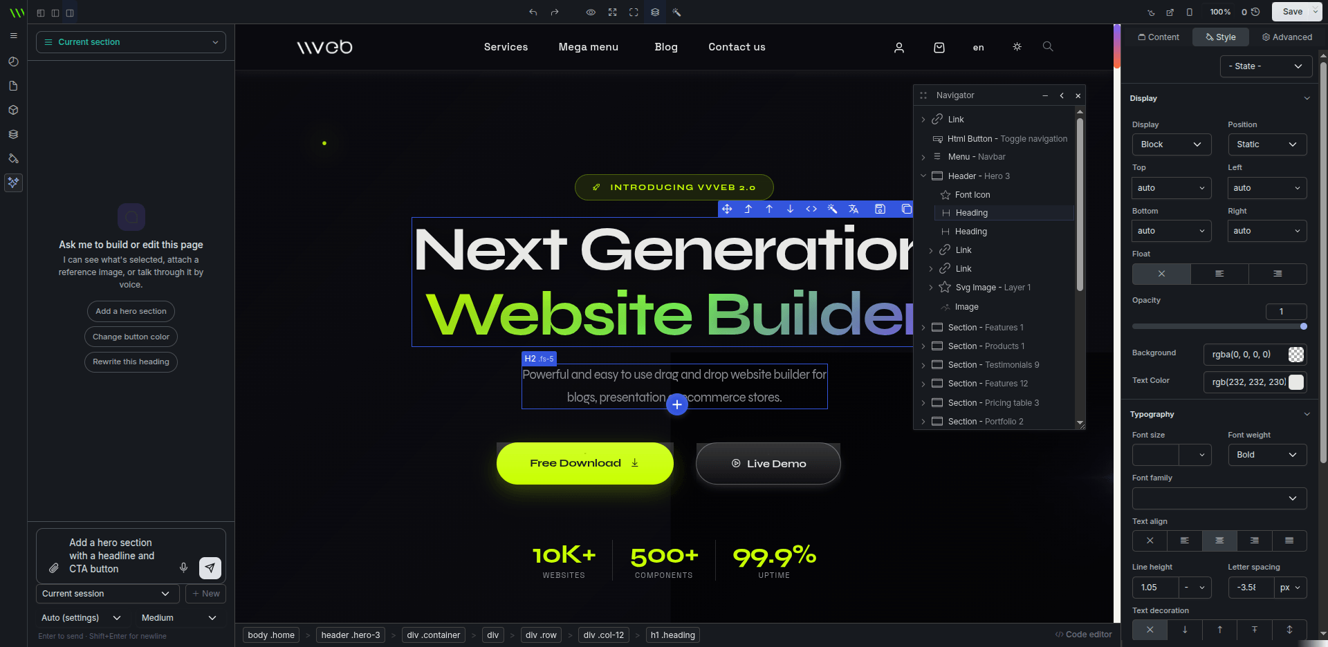 Vvveb CMS