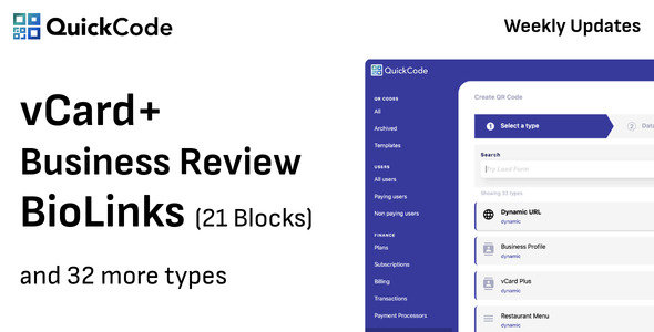 QR Code Generator BioLinks vCard SaaS の画面 1