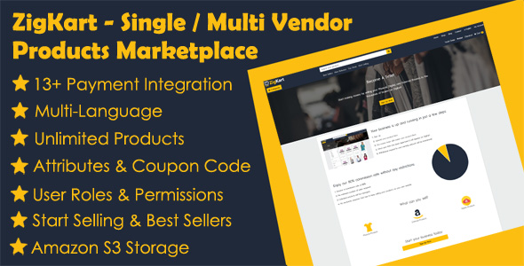 ZigKart - Single / Multi Vendor Products Marketplace 截图 1