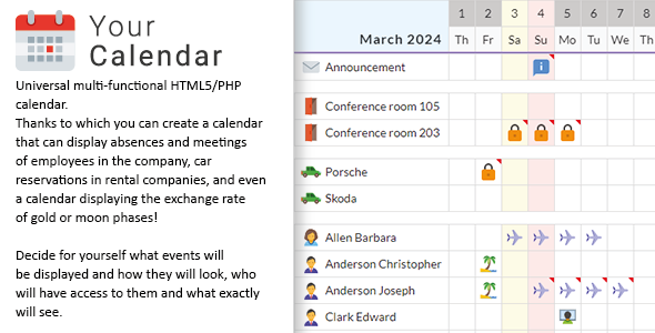 Your Calendar - Universal multi-functional, team, rental calendar 截图 1