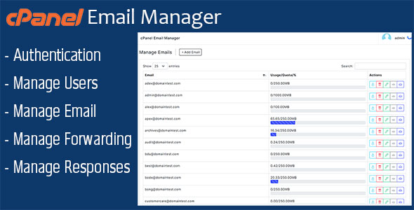 Cpanel Email Manager screenshot 2