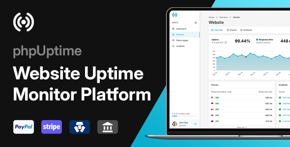 phpUptime - Website Uptime Monitor Platform 화면 2