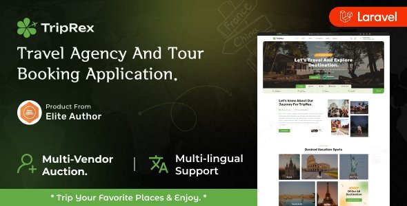 TripRex - Travel Agency and Tour Booking Laravel Script の画面 2