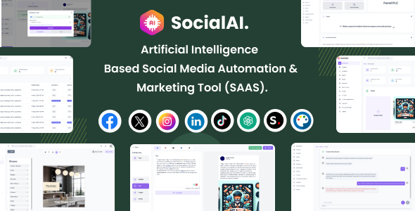 SocialAI - Artificial Intelligence AI Based Social Media Automation & Marketing Tool (SAAS) 화면 2