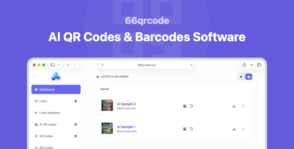66qrcode - AI QR Codes, Barcodes Generator & URL Shortener (SAAS) 截图 2