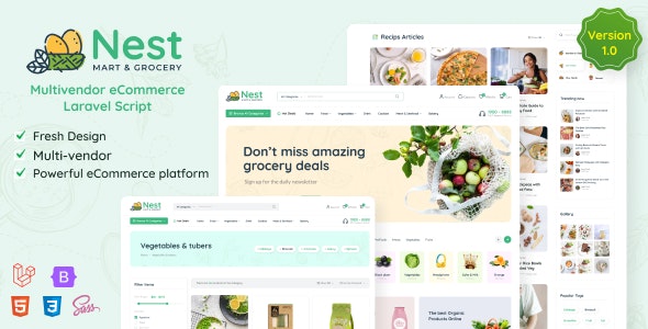 Nest - Multivendor Organic & Grocery Laravel eCommerce 截图 2