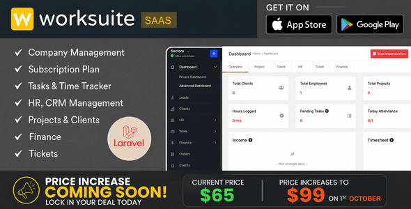Worksuite Saas - Project Management System 화면 2