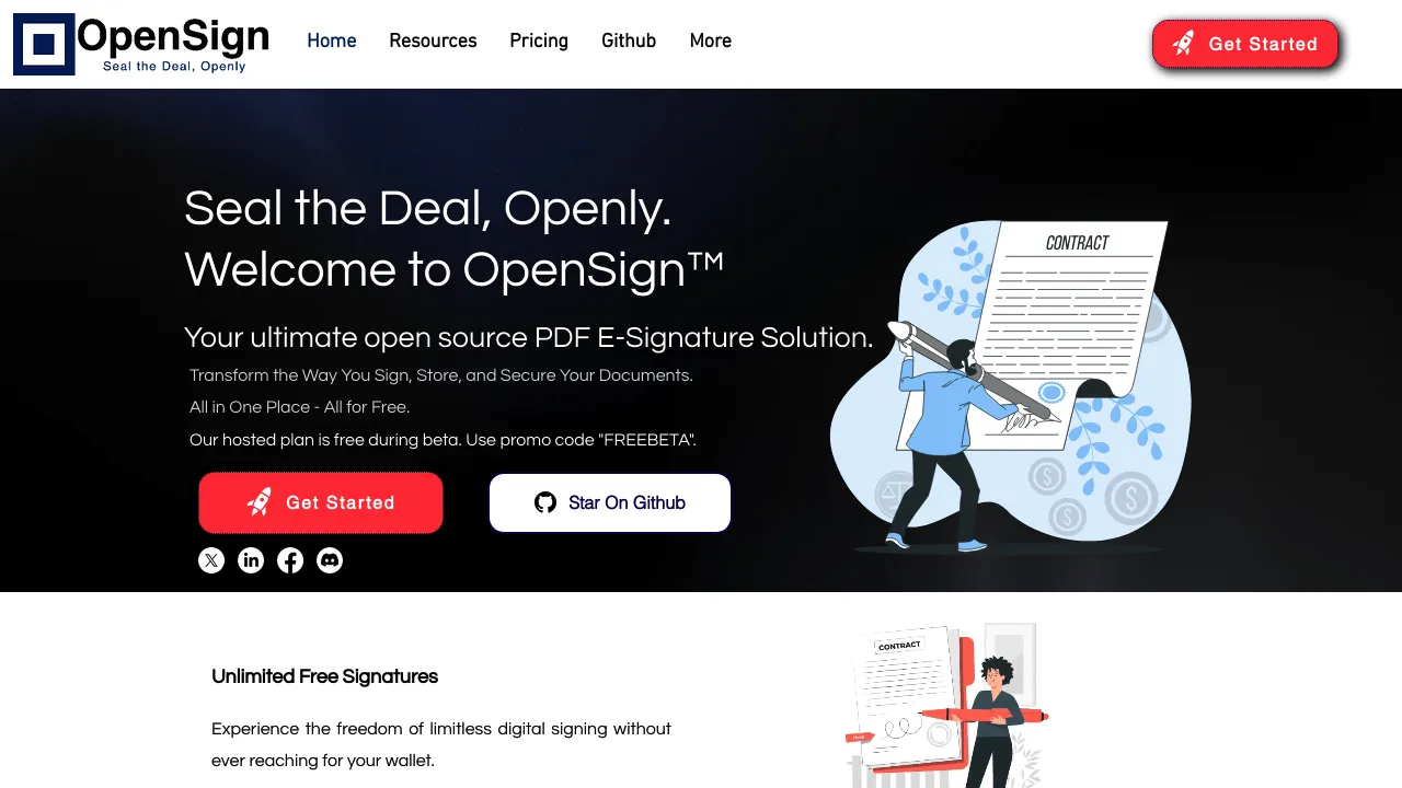 OpenSign 화면 1