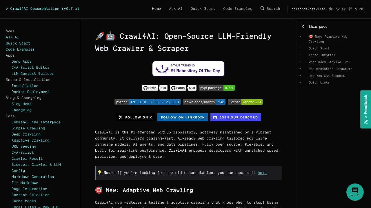 Crawl4AI 화면 1