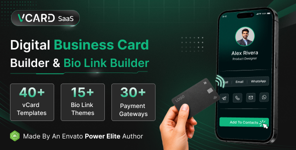 vCard SaaS - Digital Business Card Builder - Bio Links Builder 截图 3
