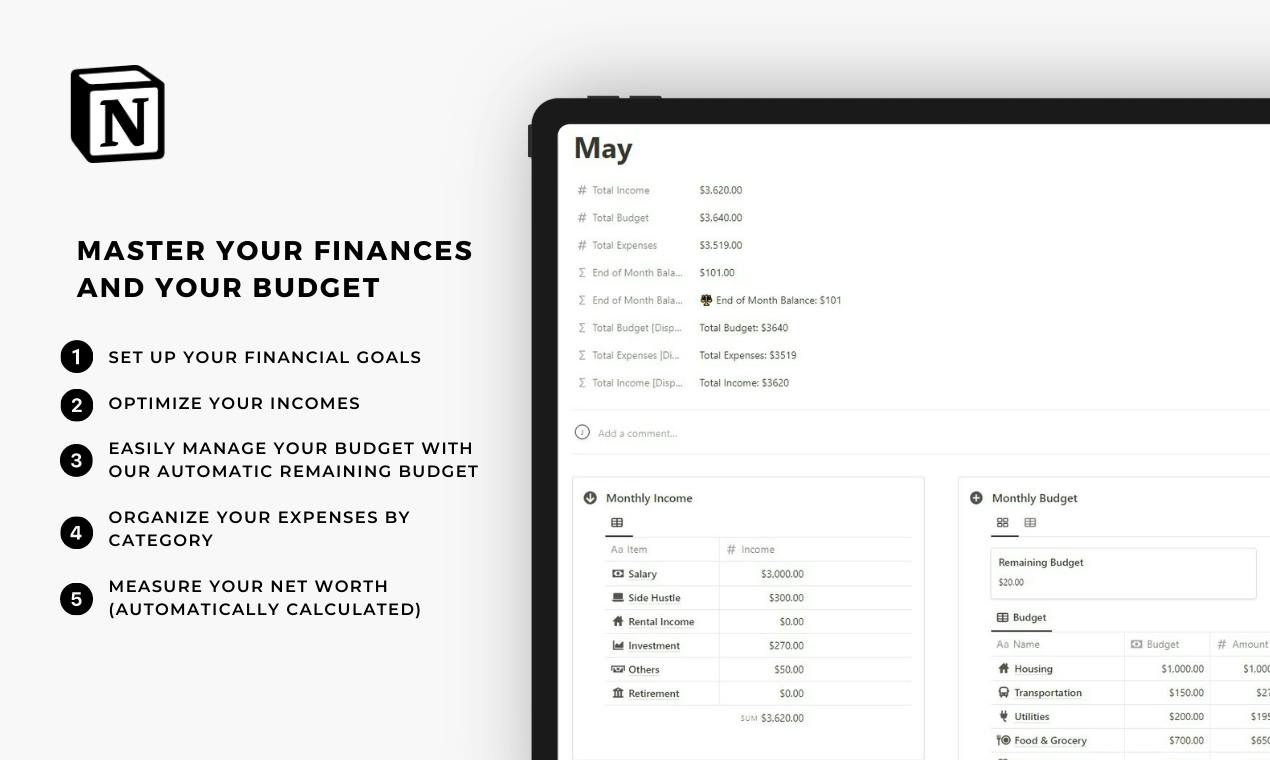 Notion Finance and Budget Planner の画面 2